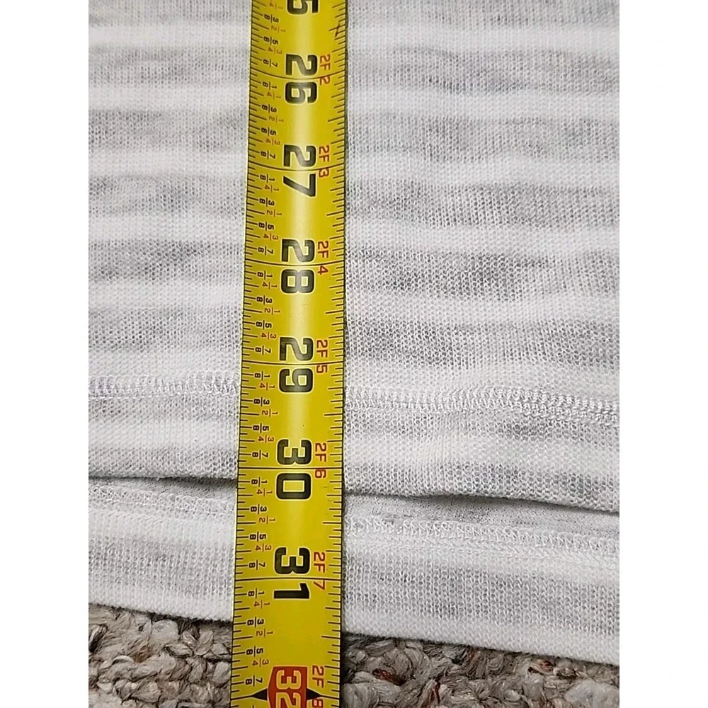 Nautica Sweater Large White Gray Striped Pocket Henley Mock Neck XXL Slim‎ Fit